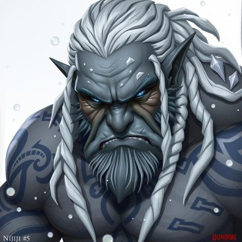 The Friendly Goliath Warrior in Snowy Nordic Dungeon