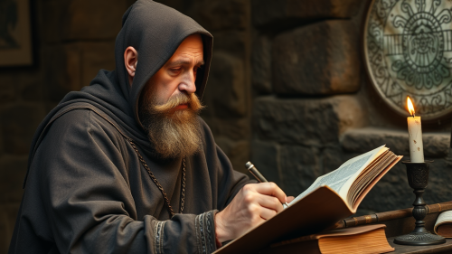 The Frustrated Monk Writing Medieval Music