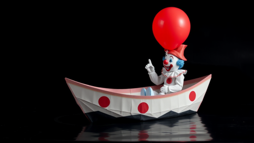 The Full-Body Art of It Clown with Balloon