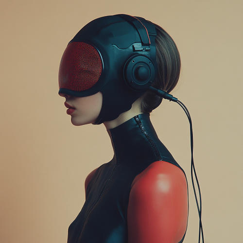 The Futuristic Fashion Model in Alien Mask