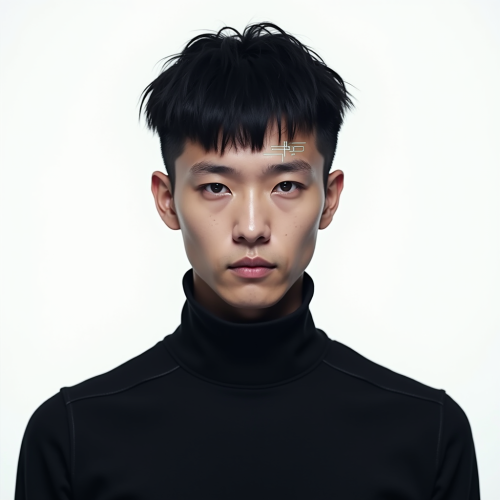 The Futuristic Man with Glowing Cyberpunk Tattoo