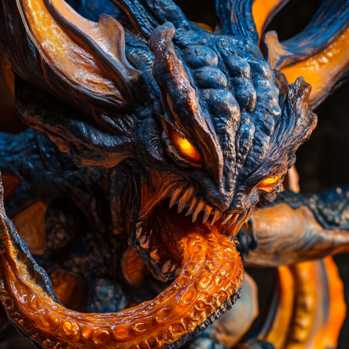 The Giant Fish-Faced Monster with Fiery Tentacles