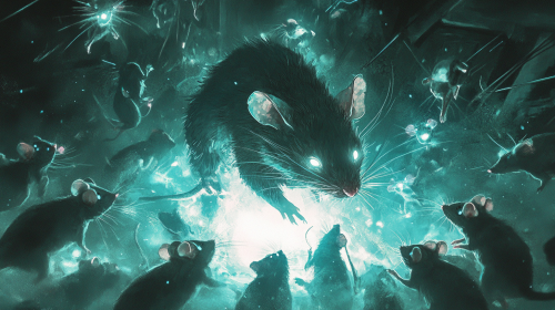 The Giant Mouse Surrounded by Glowing Mice