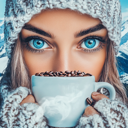 The Girl with Coffee Bean Eyes in Alps
