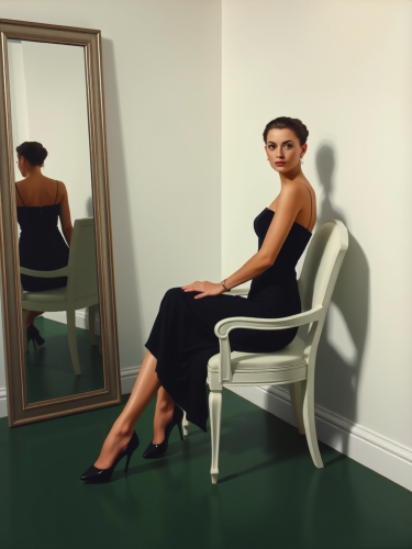 The Glamorous Woman in Black by Edward Hopper