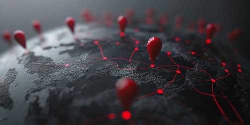 The Global Travel Route Map with Pins