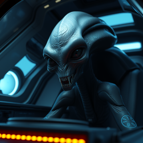 The Gloomy Alien in a Spooky Spaceship