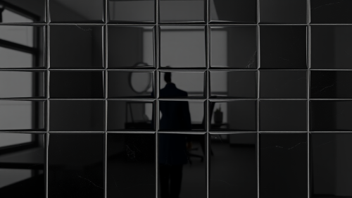 The Glossy Black Square Tile Wall