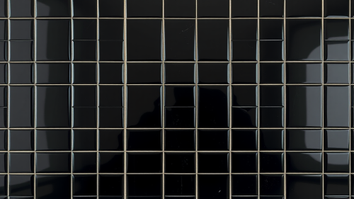 The Glossy Black Square Tile Wall