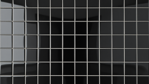 The Glossy Black Square Tile Wall