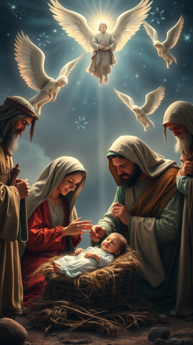 The Glowing Baby Jesus' Birth Scene