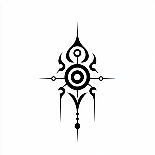 The God of Fate Symbol in Black and White