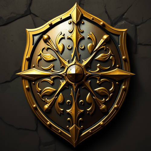 The Golden Paladin's Shield in DnD Style