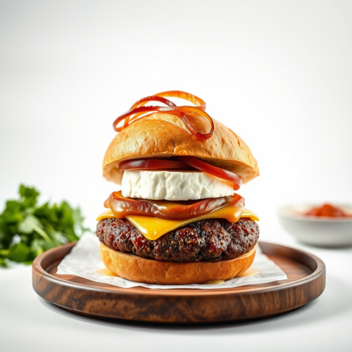 The Gourmet Brie and Beef Burger Product Shot