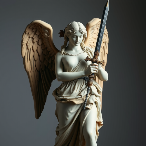 The Greek Female Angel Statue with Sword