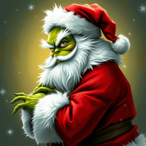 The Grinch Dressed as Santa Claus