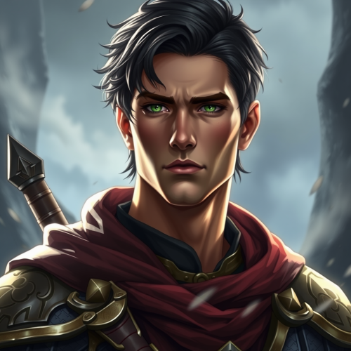 The Handsome Paladin with Dark Hair and Green Eyes