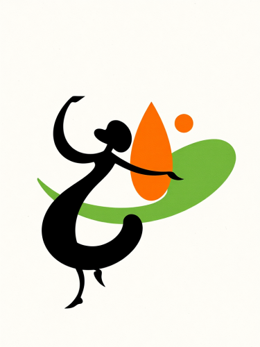 The Harmonious Dance: Abstract Art with Silhouette