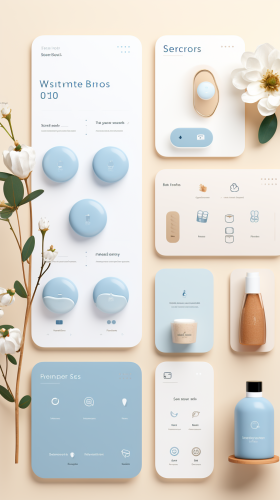 Health Brand Mobile App with Pastel Blue Accents