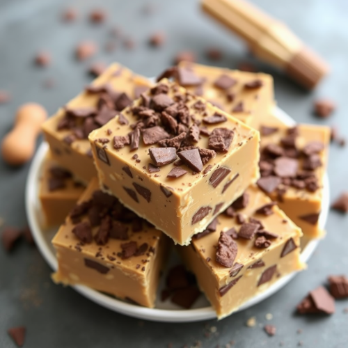 The Healthy Peanut Butter Fudge with Chocolate Flakes