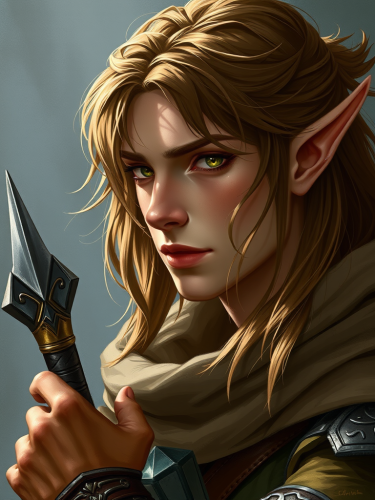 The High-Elf Male Rogue Sorcerer with Hazel Eyes