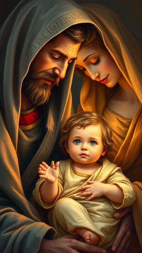 The Holy Family with Realistic Baby Jesus