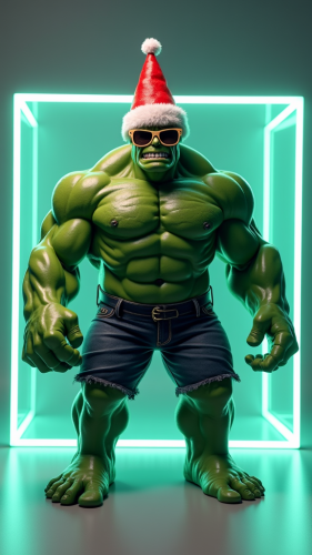 The Hulk's Christmas Party in Neon Cube