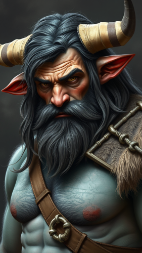 The Intimidating Firbolg Barbarian with Mediterranean Features