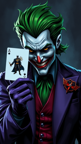 The Joker Holding a Batman Card, Artistic Design