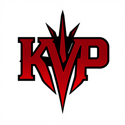 The KVP Letter Logo in Red and Black