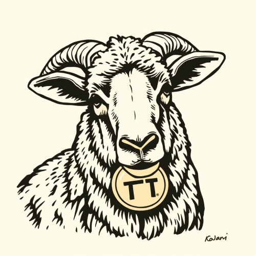 The Line Art Styled Bold Sheep Token