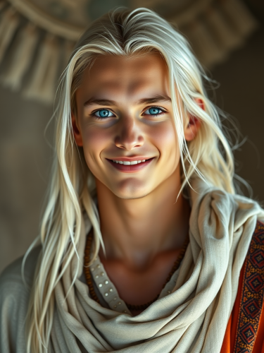 The Luminous Young Man with Tribal Aura