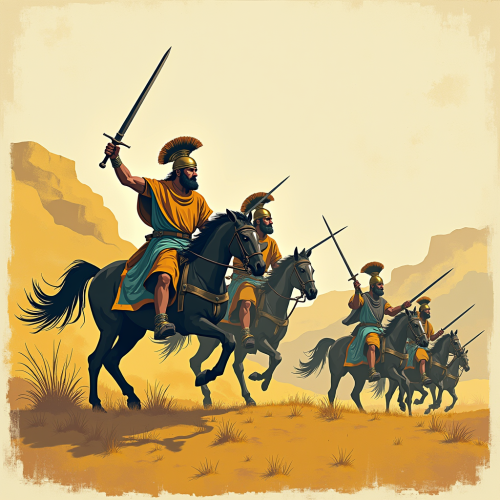 The Maccabees Battling Seleucids in Vintage Poster