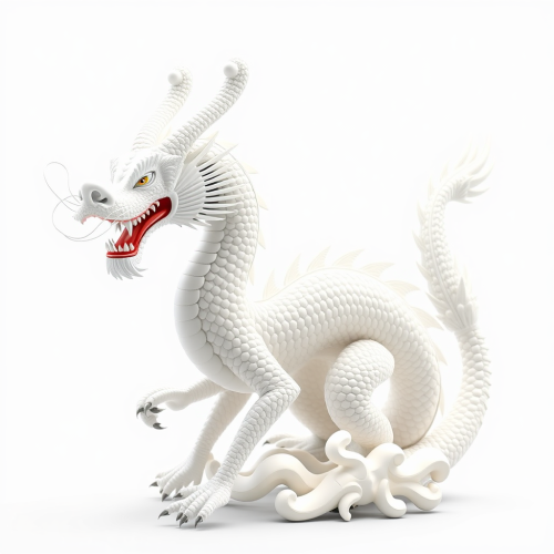 The Majestic White Asian Dragon in 3D