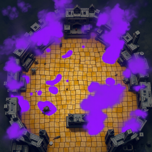 The Medieval Arena DND Battle Map with Purple Haze