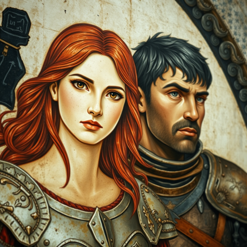 The Medieval Fresco of an Armored Couple