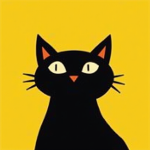 The Minimalistic, Matisse-style Black Kitten Art