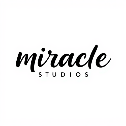 The Miracle Studios Black Cursive Logo