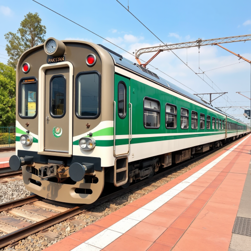 The Modern Green-White Pakistan Railway Train