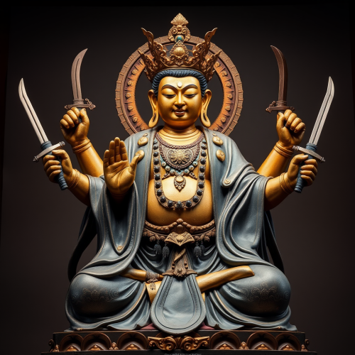 The Multi-Handed Weapon-Holding Buddha Statue