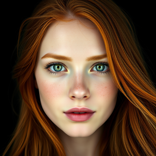 The Mystical Ginger-Haired Woman with Vibrant Green Eyes