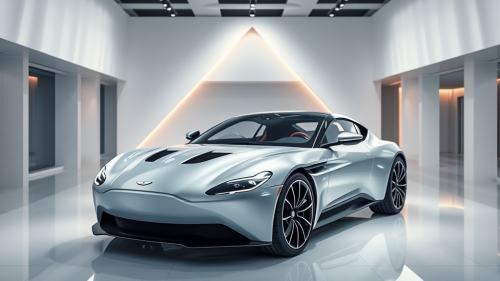 The Near Future Aston Martin in White Showroom