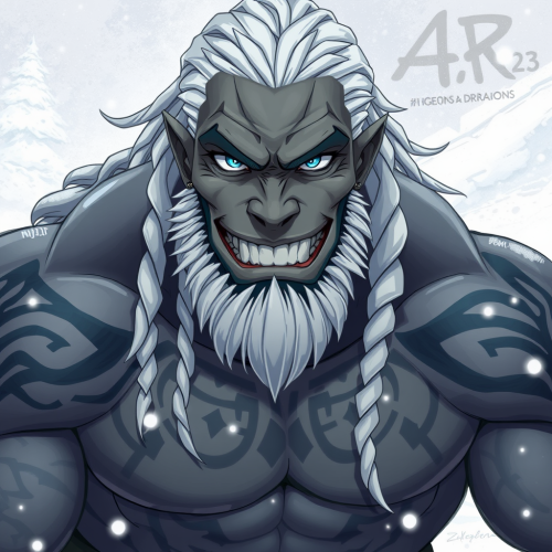 The Nordic Goliath with White Dreadlocks in Snow