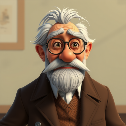 The Old Italian Man in Pixar Style