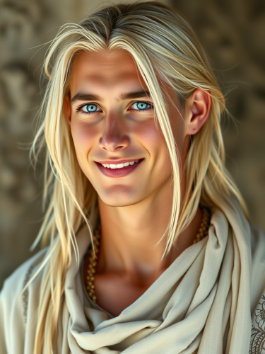 The Peaceful, Wise Man with Piercing Blue Eyes