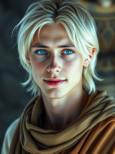 The Peaceful Tribal Man with Piercing Blue Eyes