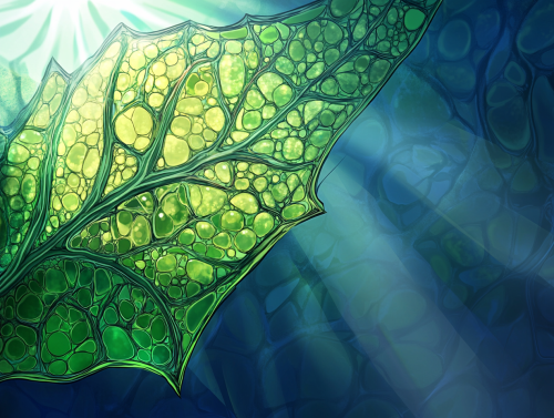 The Photosynthesis Process in a Green Leaf