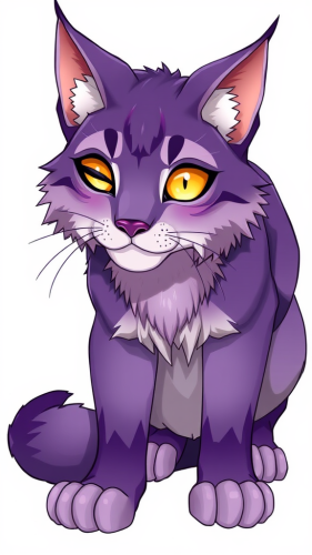 The Purple Lynx With Scars and Blind Left Eye