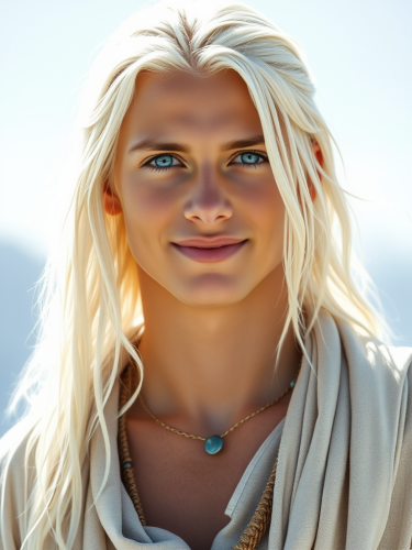 The Radiant Tribal Youth with Platinum Blonde Hair