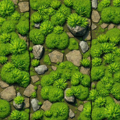 The Realistic Grass and Rock Game Tiles